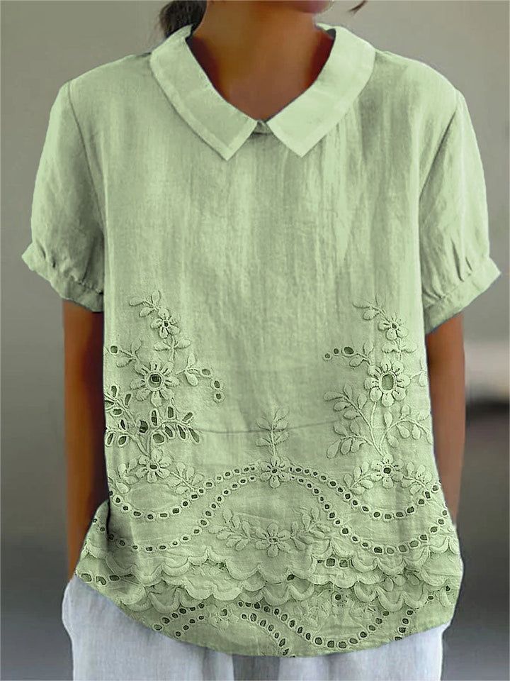 Lily™ | Blomsterbroderet Skjorte