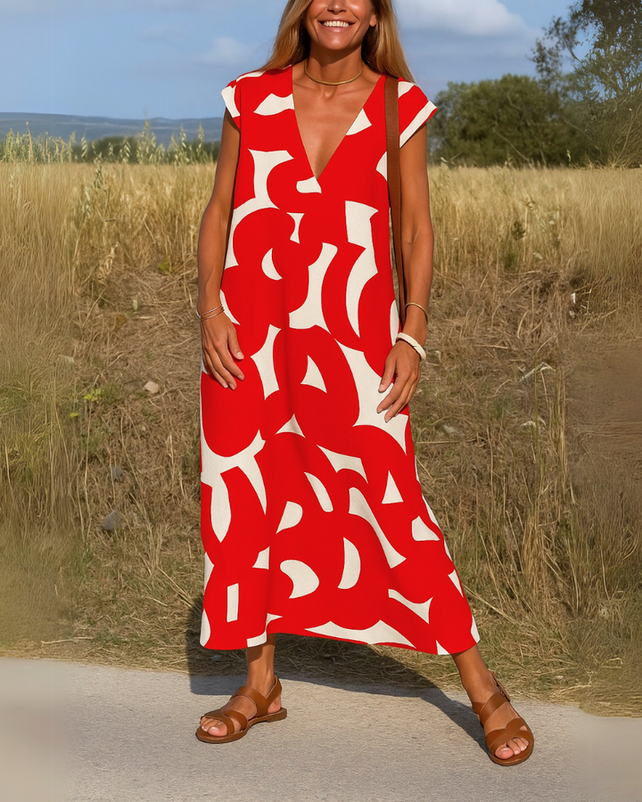 Avena™ | Kjole med flagrende V-hals