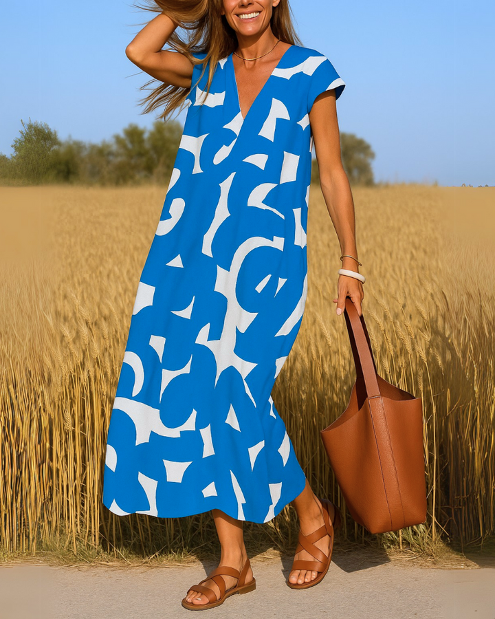 Avena™ | Kjole med flagrende V-hals