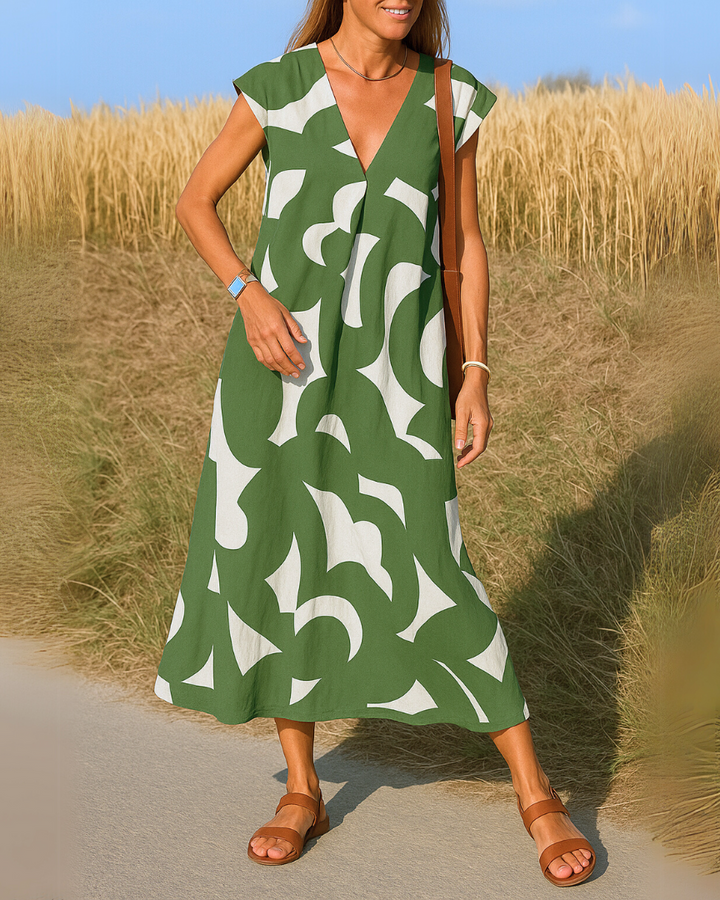 Avena™ | Kjole med flagrende V-hals