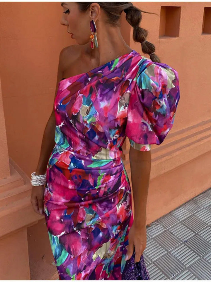 Dorelia™ | Off-Shoulder Violet Midikjole