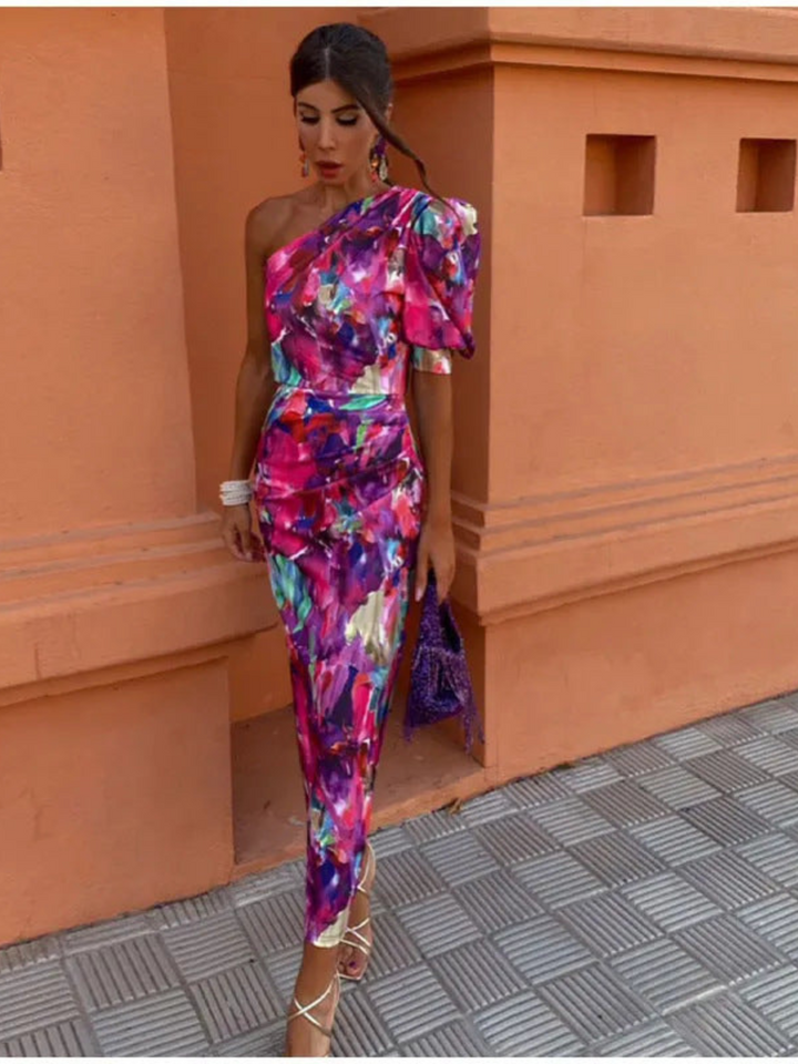 Dorelia™ | Off-Shoulder Violet Midikjole