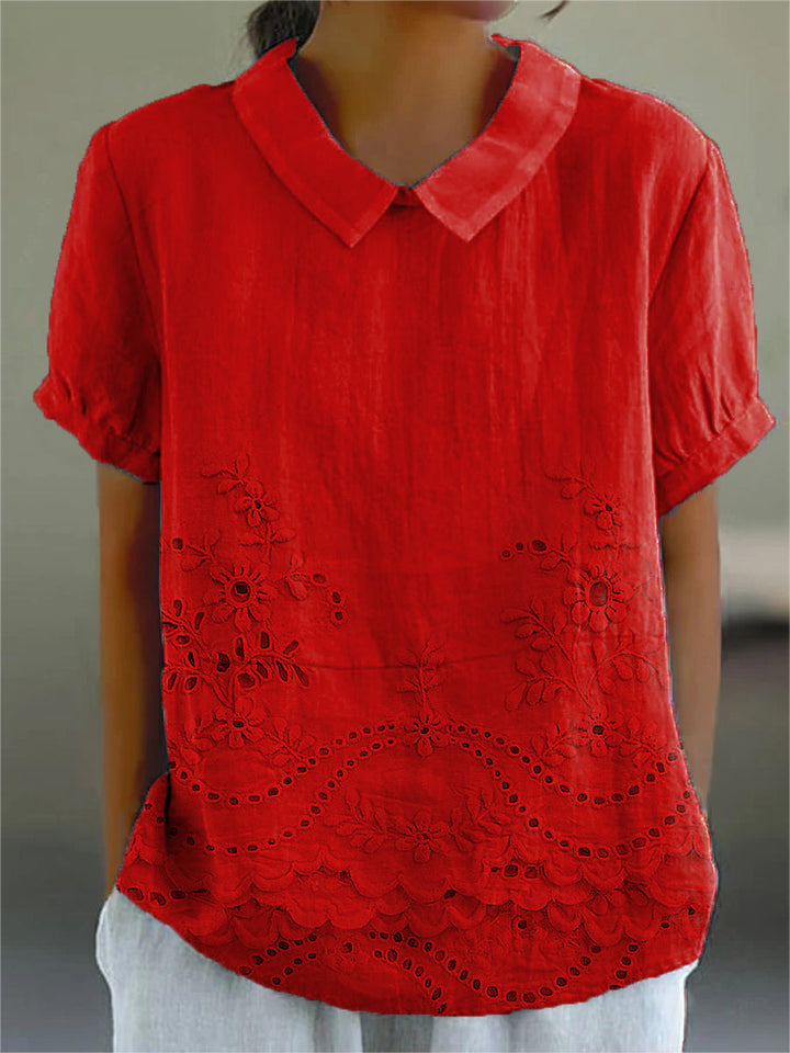 Lily™ | Blomsterbroderet Skjorte