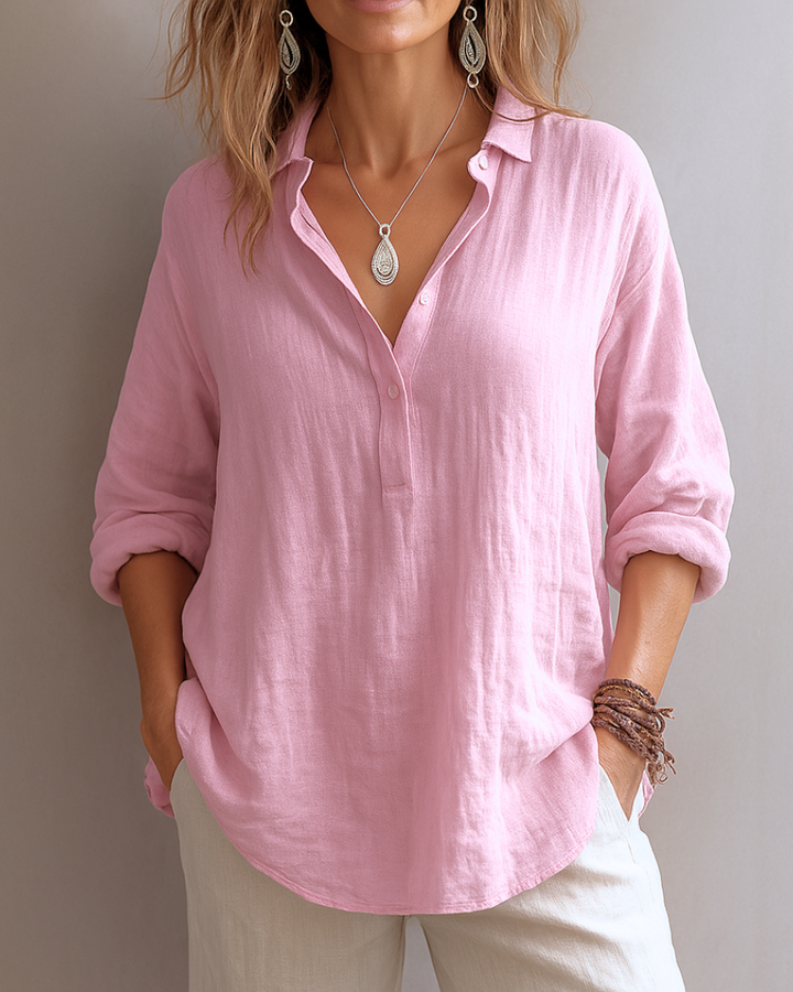 Celeste™ | Elegant Linen Blouse