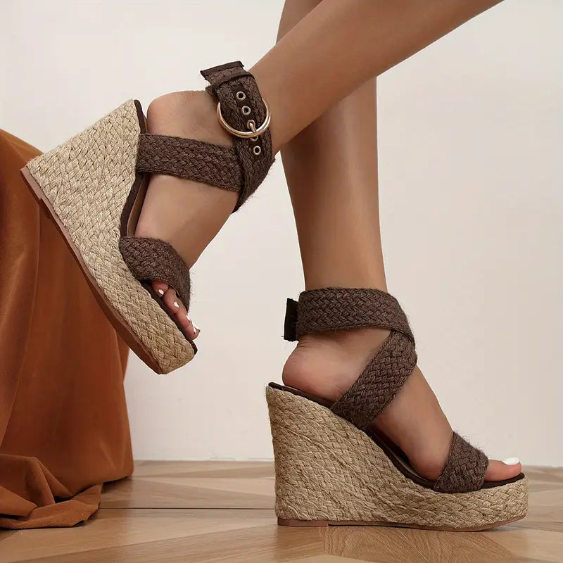 Apolline™ | Wedge Heel Sandals with Laces