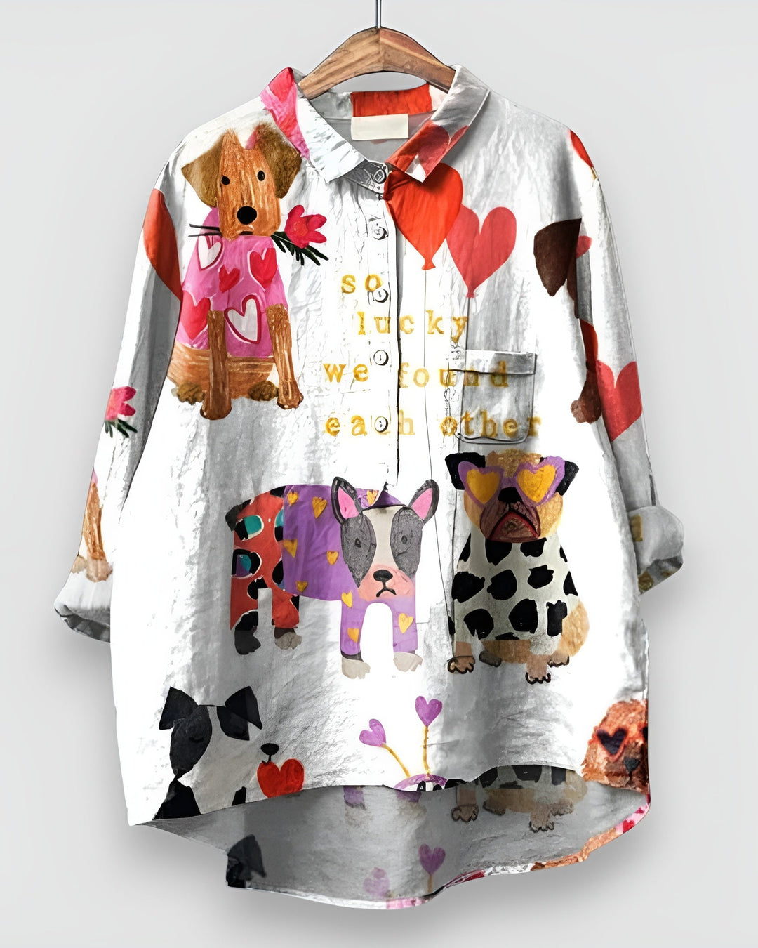 Elara™ | Charmerende bluse med hundeprint 