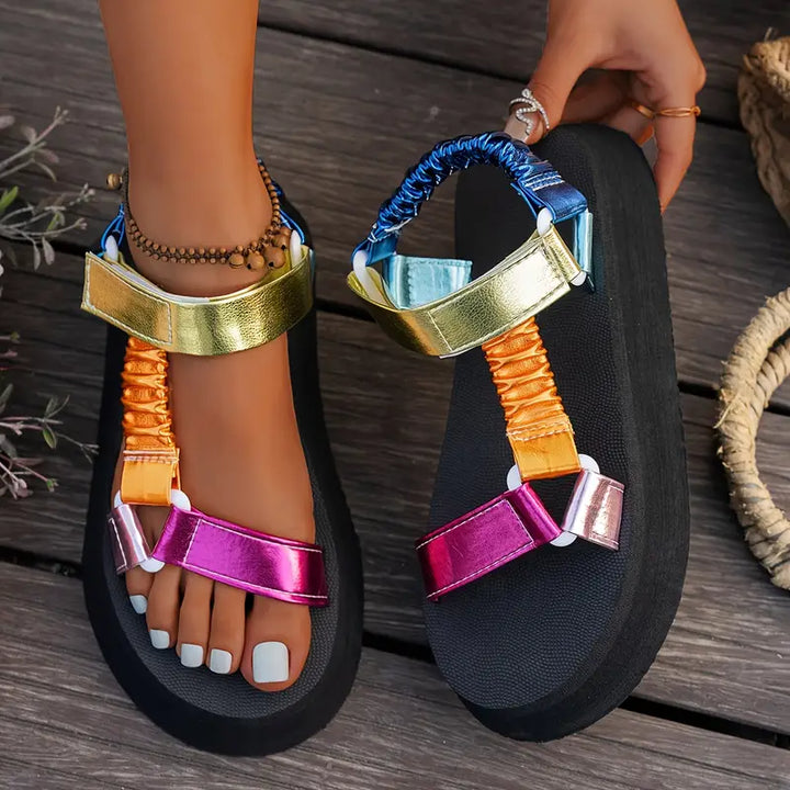 Reyna™ | Platform Sandals with Iridescent Finish