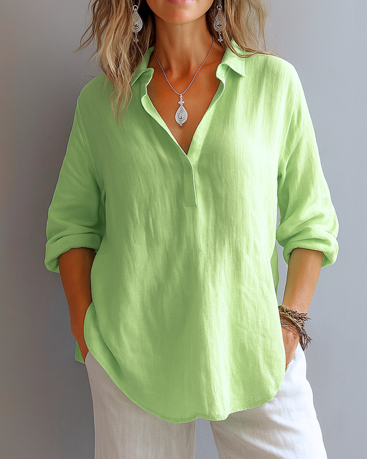 Celeste™ | Elegant Linen Blouse