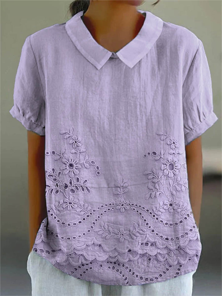 Lily™ | Blomsterbroderet Skjorte