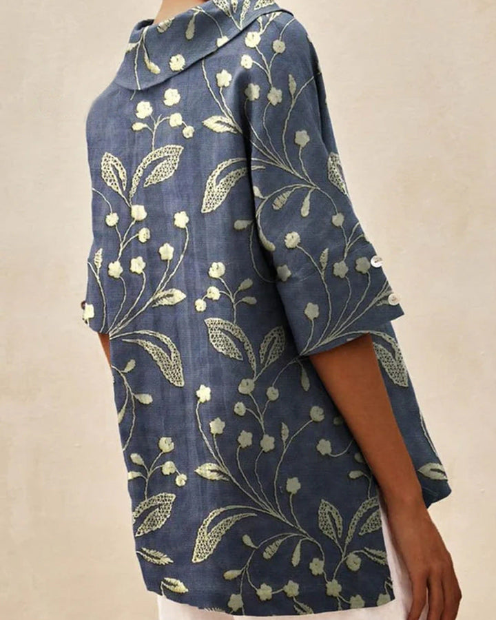 Floria™ | Elegant Light Floral Summer Top