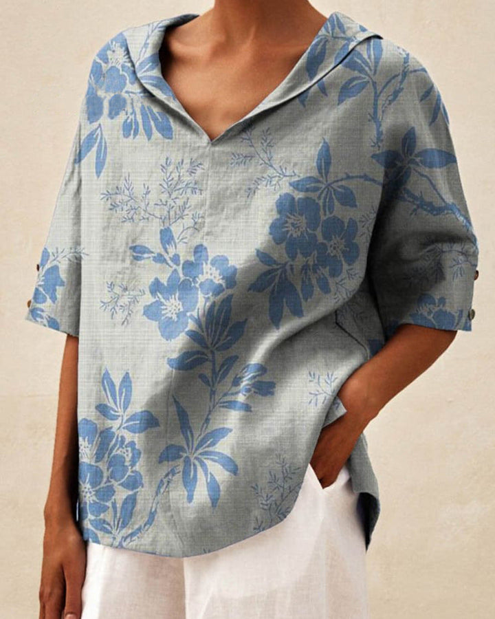 Floria™ | Elegant Light Floral Summer Top