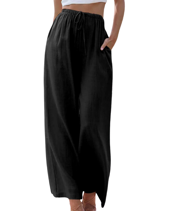 Adele™ | Fritidsbukser i bomuld og hør