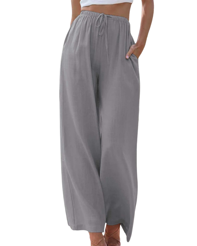 Adele™ | Fritidsbukser i bomuld og hør