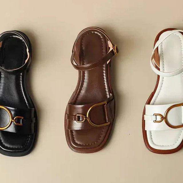 Enara™ | Flat Sandals with Buckles