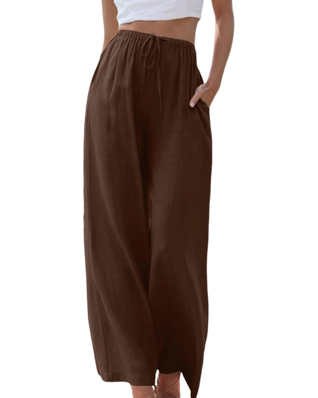 Adele™ | Fritidsbukser i bomuld og hør