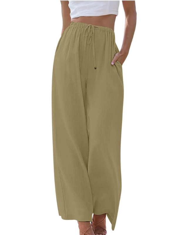 Adele™ | Fritidsbukser i bomuld og hør