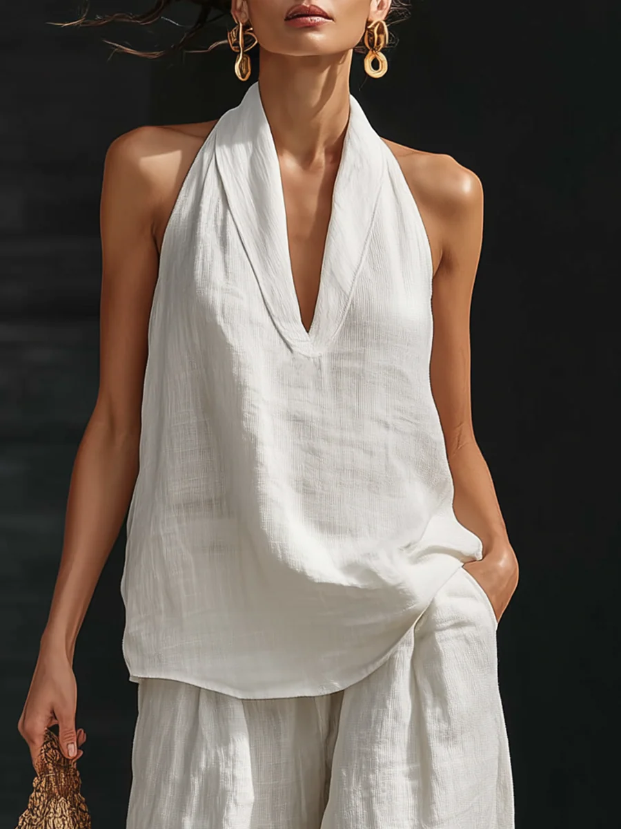 Zoë™ | Ærmeløst sæt med wide-leg bukser