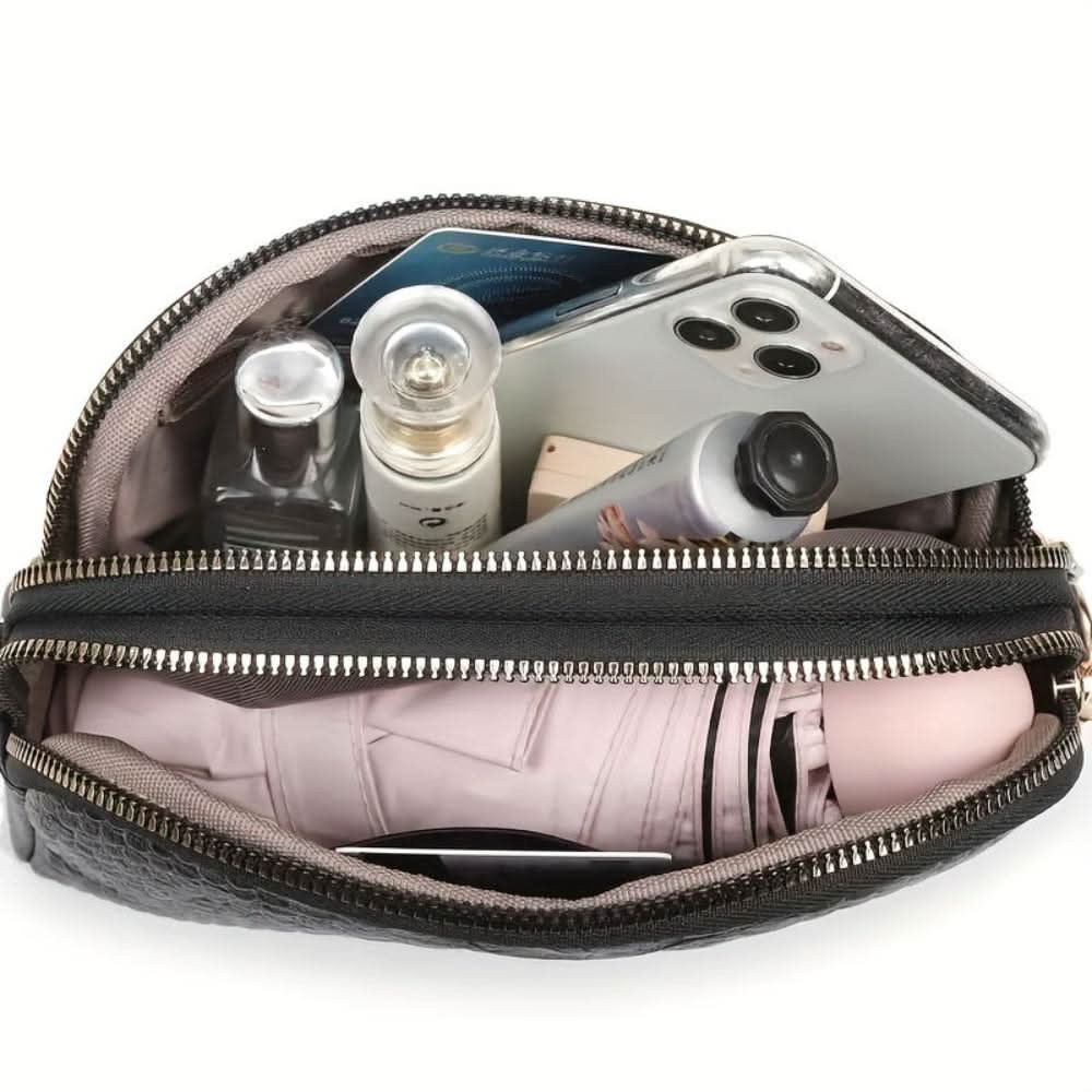 Cora | Smuk mini crossbody-taske i kunstlæder med krokodillemønster 