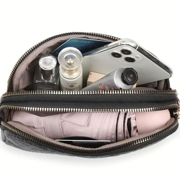 Cora | Smuk mini crossbody-taske i kunstlæder med krokodillemønster 