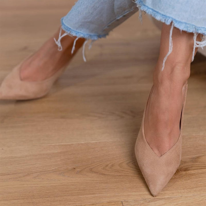 Marlena™ | Nude Slingback-hæle med tynd hæl
